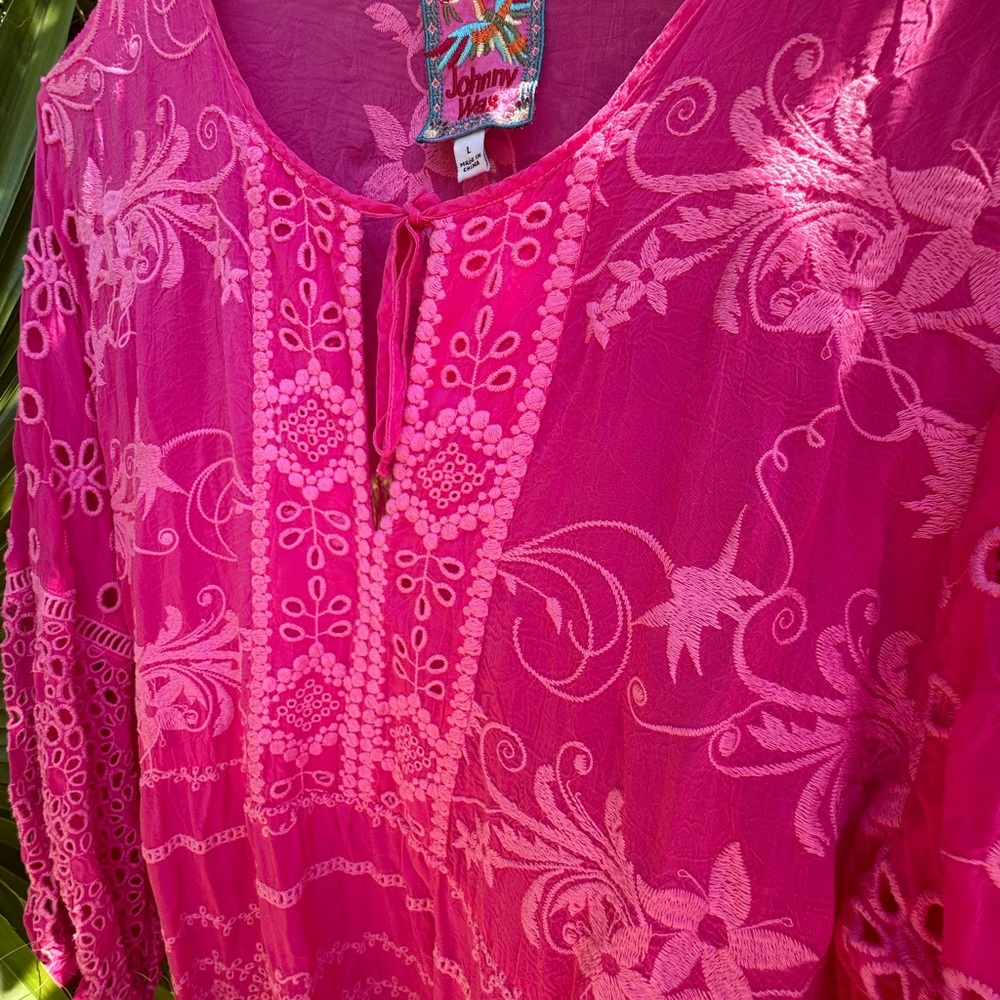 Johnny Was Pink Embroidered Dress /Tunic